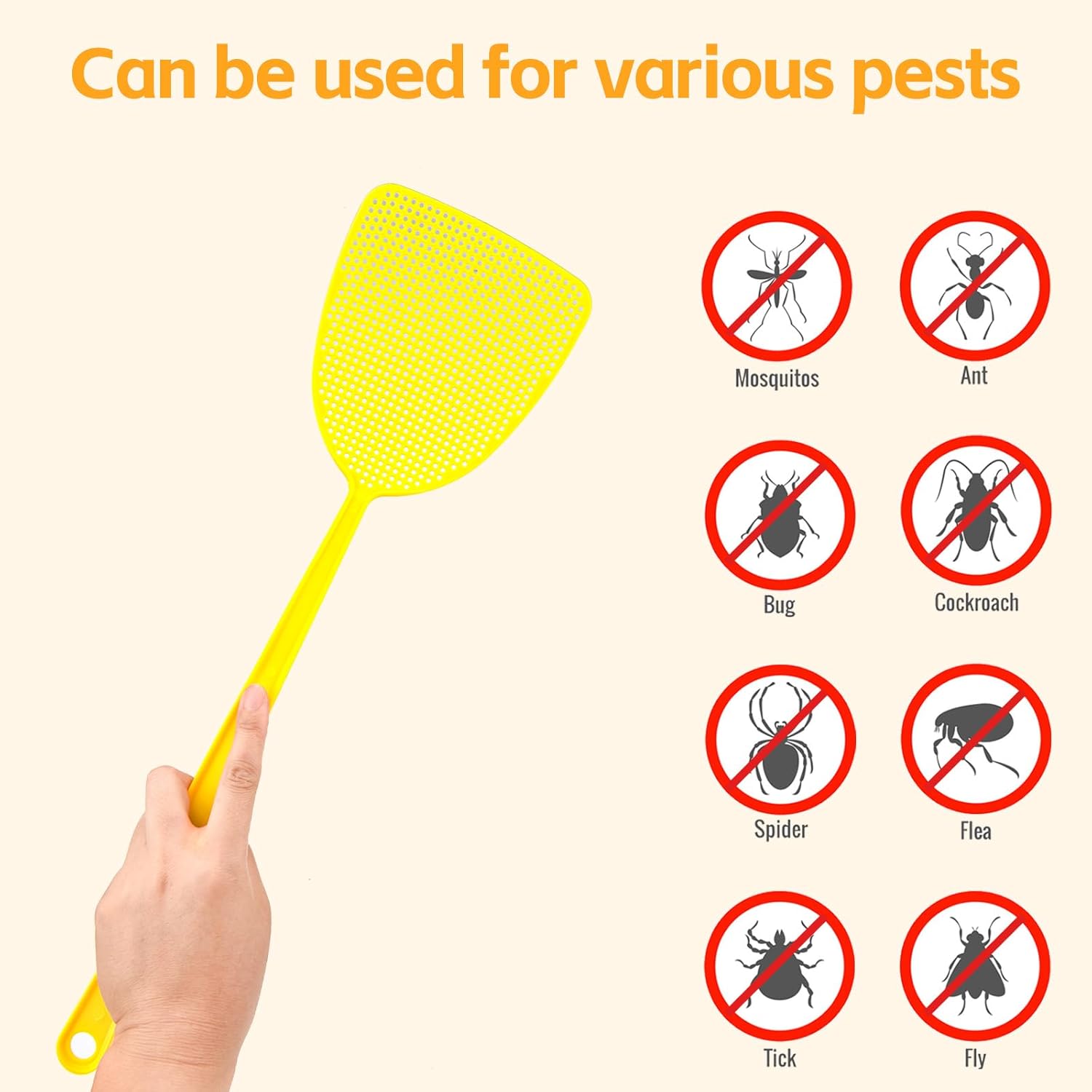 Plastic Fly Swatter, 10 Pack Multi-Color Strong Fly Killer, Manual Pest Control Fly Catcher for Indoor Outdoor Mosquitoes, Flies, Spiders, Insect - Image 4
