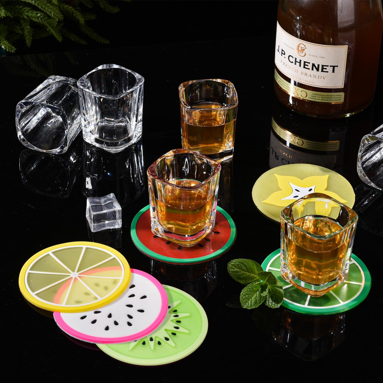 6 Pack 2oz Heavy Base Shot Glasses Set, Square Clear Shot Glasses Bulk, Tequila Shot Glass Small Bar Cart Accessories Espresso Shot Glass Holder for Spirits & Liquors, Whiskey, Vodka, Tequila, Party - Image 5