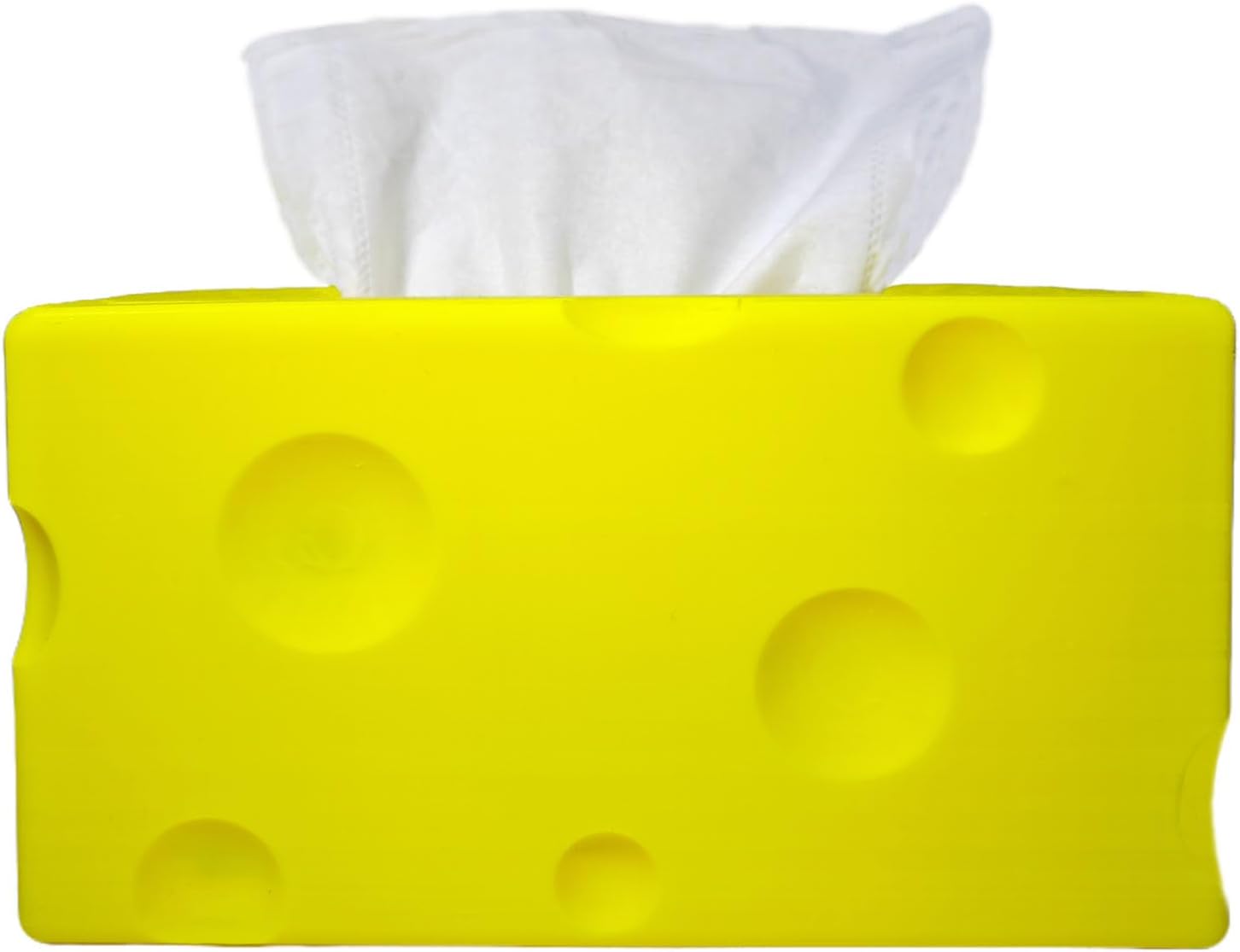 Cheese Automatic Sinking Tissue Box Cover, Stylish Rectangle Sunken Tissue Box Holder with Pull-Out Bottom, Decorative Tissue Cover for Bathroom Toilet Bedroom Table Desk Office (Yellow) - Image 1