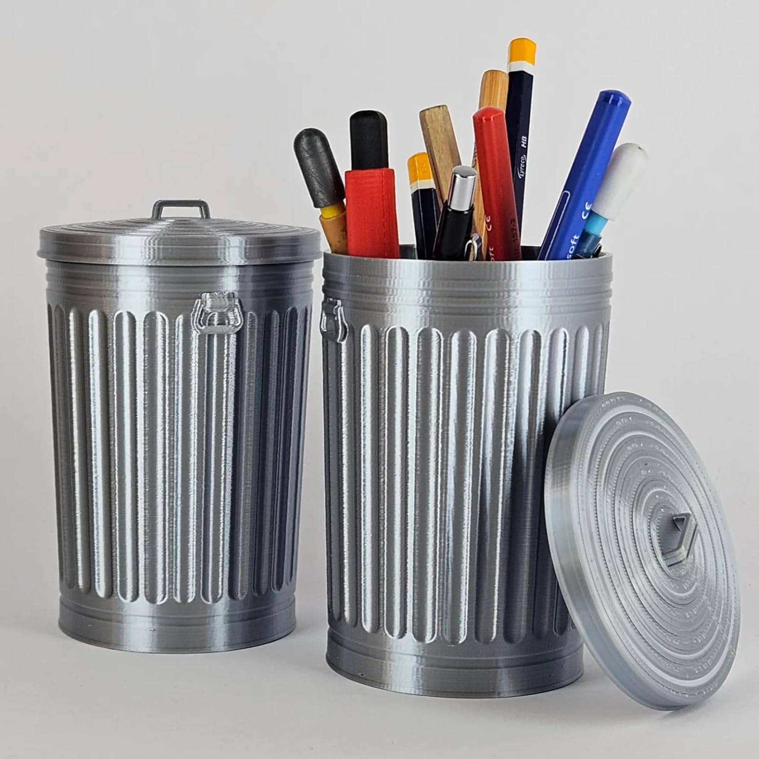 Creative Trash Can Pen Holder for Desk, Pencil Holder Desk Organizers, Office Supplies Decorations Idea Gift - Image 2