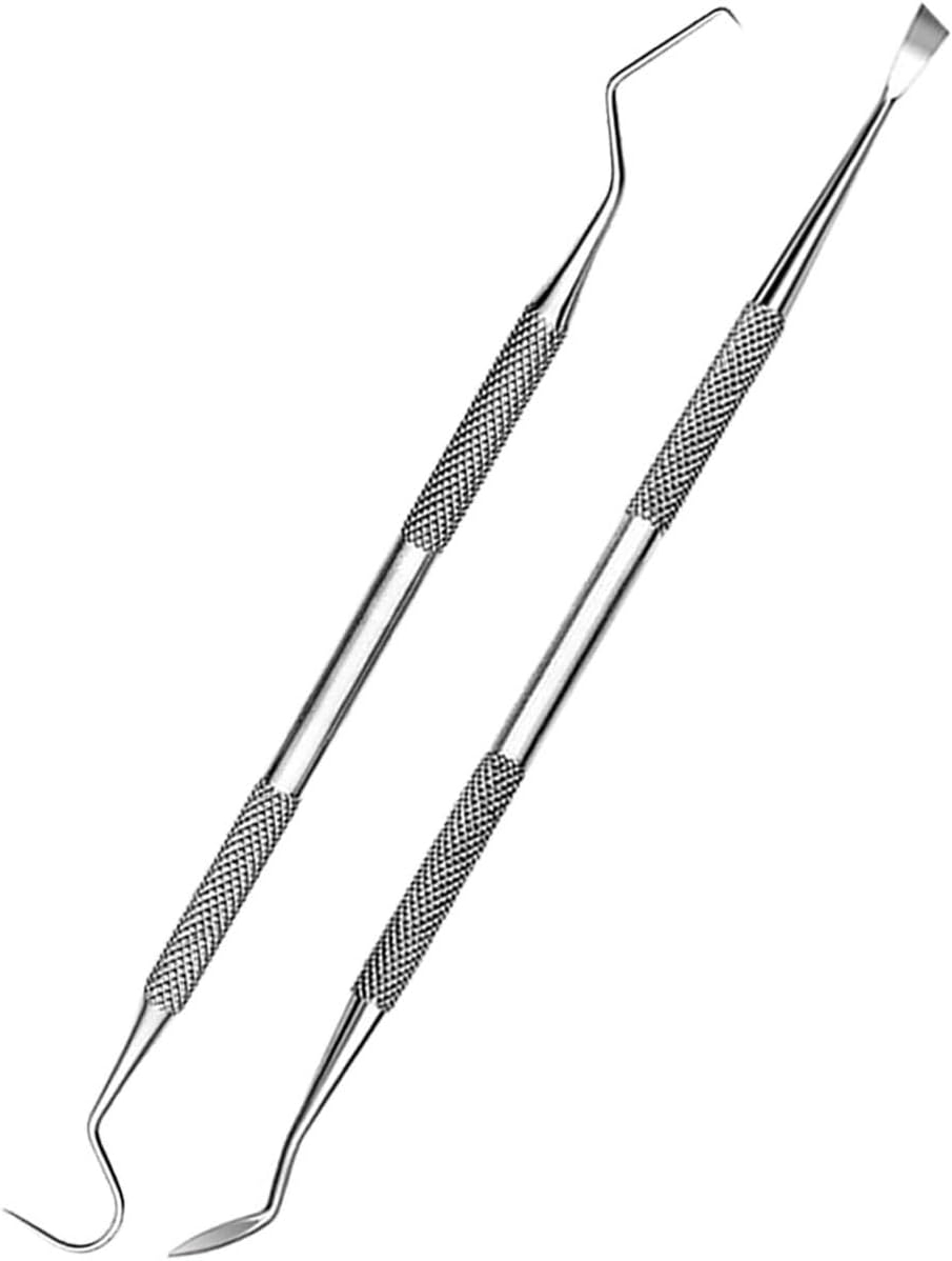 2 Pack Dental Tools for Teeth Cleaning, Professional Metal Dental Pick Hygiene Kit for Home Use, Tooth Scraper Tartar Plaque Remover for Family Pets Oral Care - with Case - Image 1