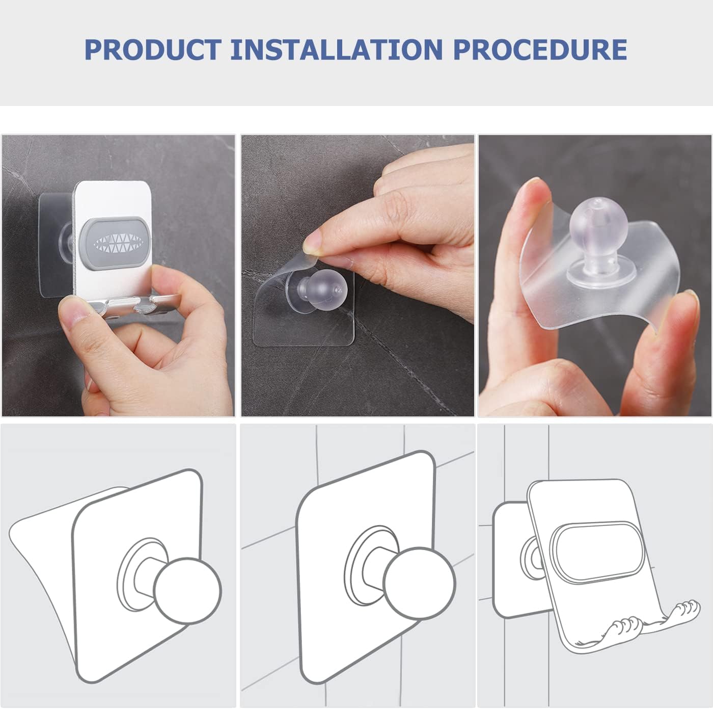 2 PCS Shower Phone Holder, Shower Phone Mount Phone Holder for Shower Wall Mount Phone Holder Phone Wall Mount Adjustable Cellphone Stand Cell Phone Stand with Adhesive Pads for Bathroom Kitchen - Image 3
