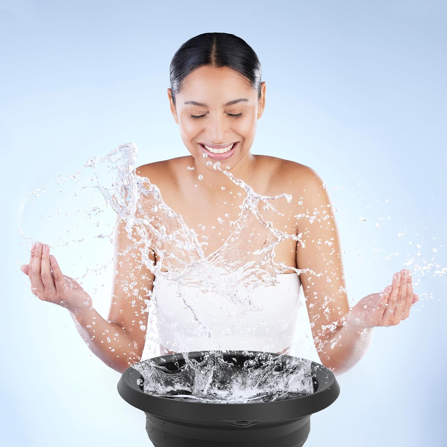 Face Ice Bath Bowl, Foldable Face Bowls, Silicone Ice Bowl with Built-In Icetray, Space Saving Facial Baths for Puffiness Relief Soothe Skin, Facial Bath for Home and Travel - Image 7