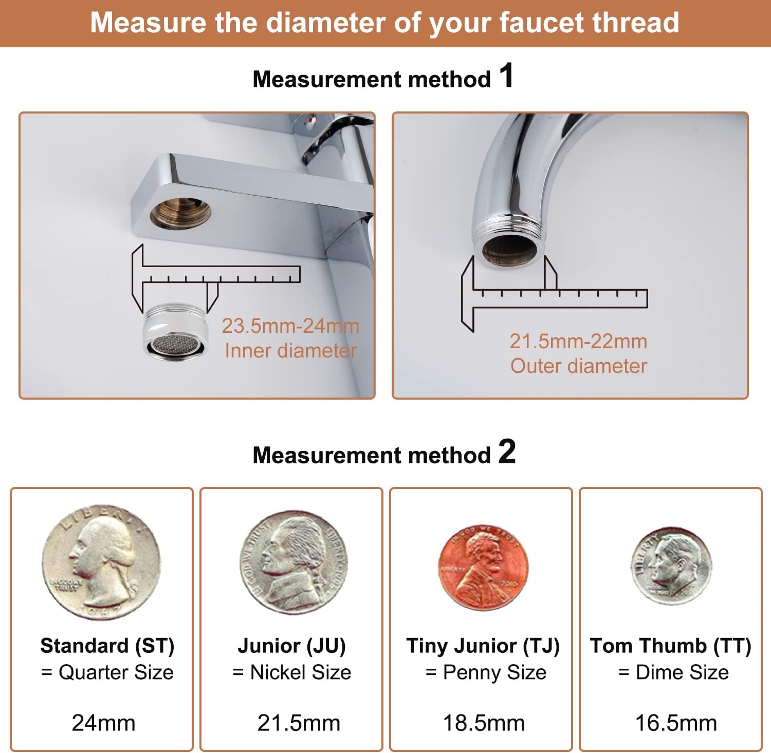 Dual-Function Female Faucet Aerator, 1.8 GPM Extra Big Angle Rotate Kitchen Sink Aerator Sprayer Head 360 Degree Swivel Kitchen Sink Sprayer Attachment-55/64 Inch-27UNS Female Thread-Chrome - Image 6