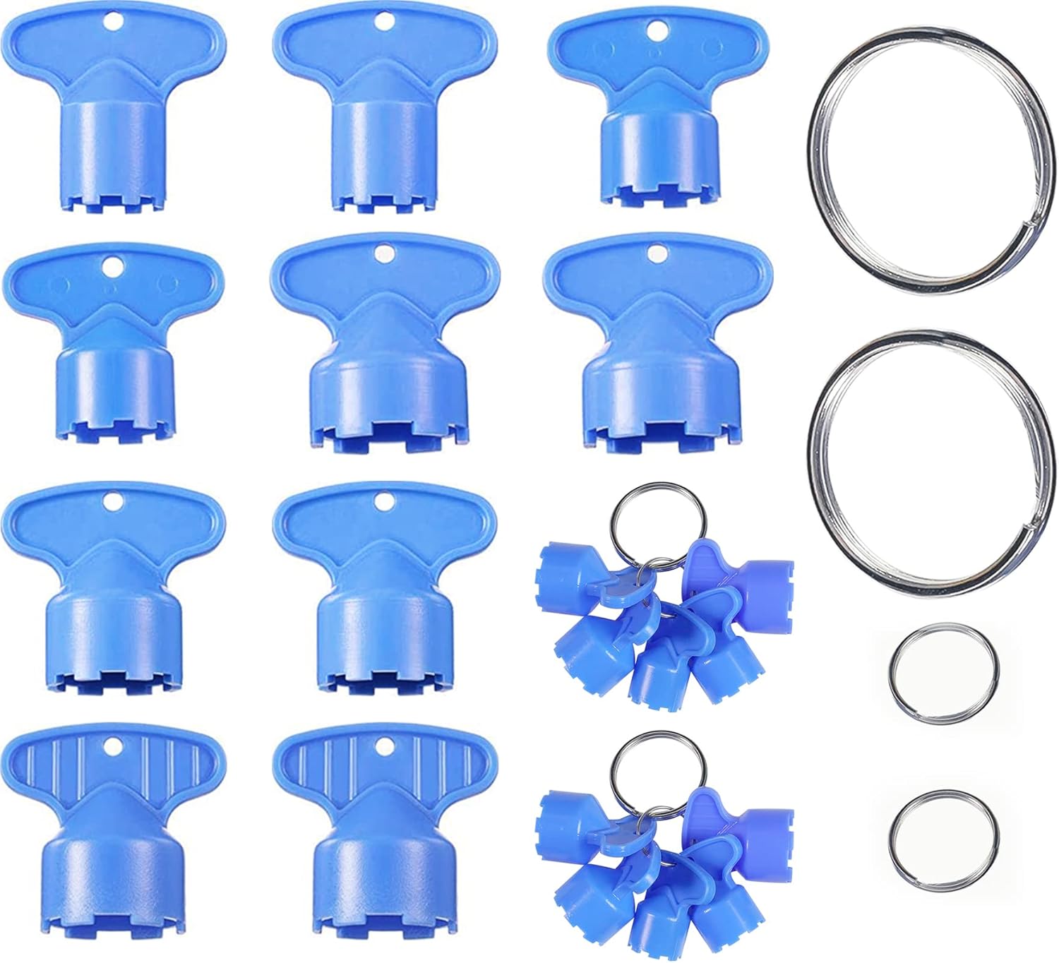 20 Pieces Faucet Aerator Key, Aerator Wrench Faucet Aerator Key with a Ring for Easy Storage Removal Wrench Tool for M16.5 M18.5 M21.5 M22.5 M24 Aerators, 5 Set (Pack of 4) - Image 1