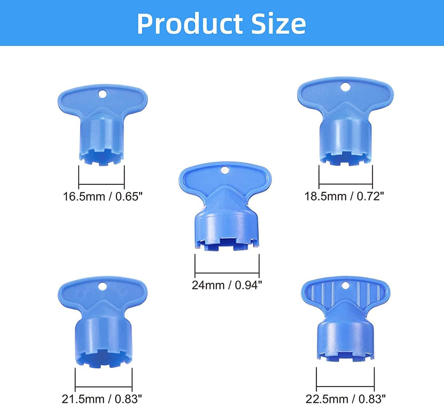 20 Pieces Faucet Aerator Key, Aerator Wrench Faucet Aerator Key with a Ring for Easy Storage Removal Wrench Tool for M16.5 M18.5 M21.5 M22.5 M24 Aerators, 5 Set (Pack of 4) - Image 4