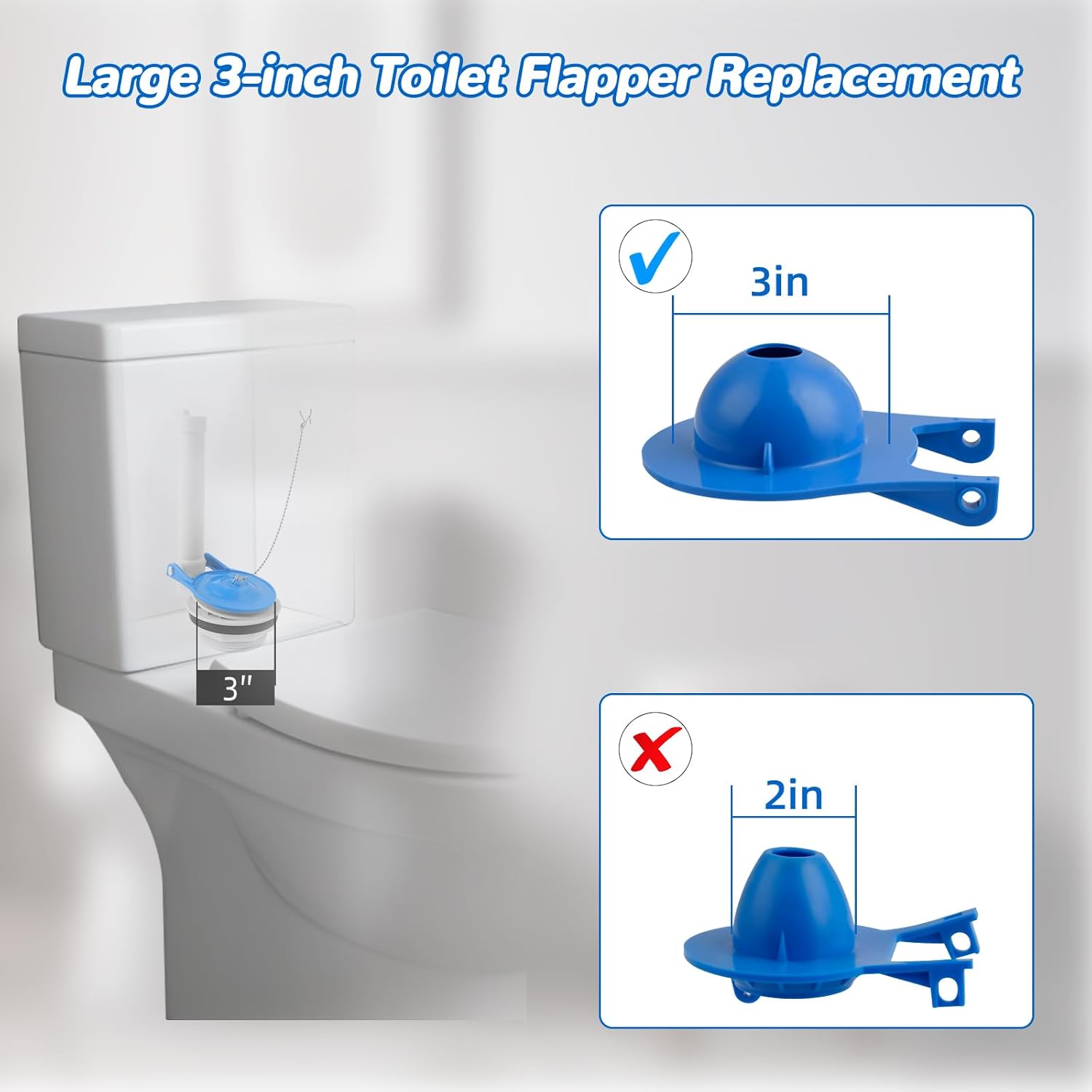 2 pcs Toilet Flapper Replacement, Compatible with Lowes AquaSouce Original 3