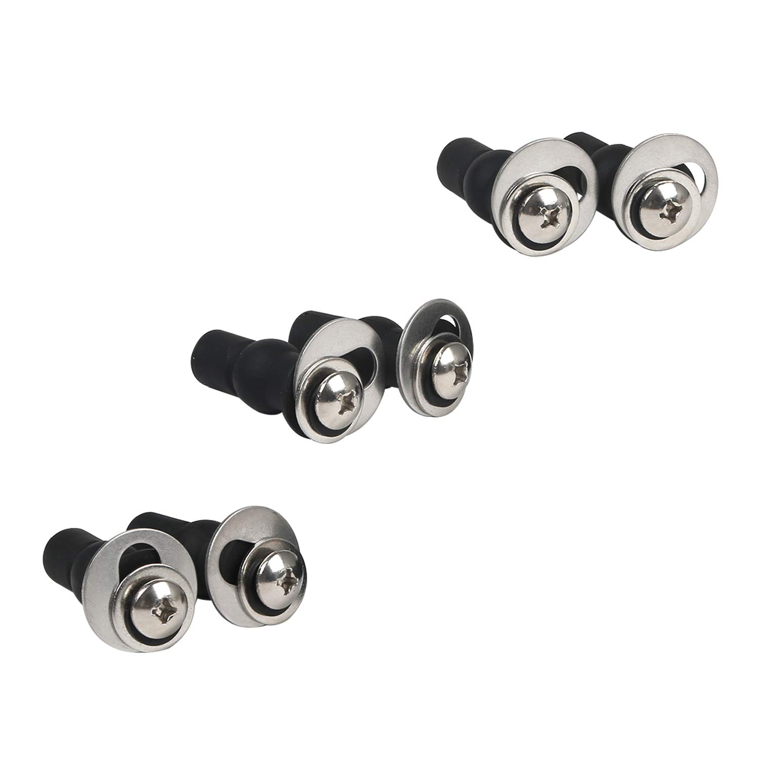 6 Pack Universal Toilet Seat Hinges Screw, Toilet Seat Hinges Blind Hole fixings Expanding Rubber Top Fix Nuts Screws for Top Mounting Toilet Seat Hinges-3 Pairs (with One Expandable Ball) - Image 2