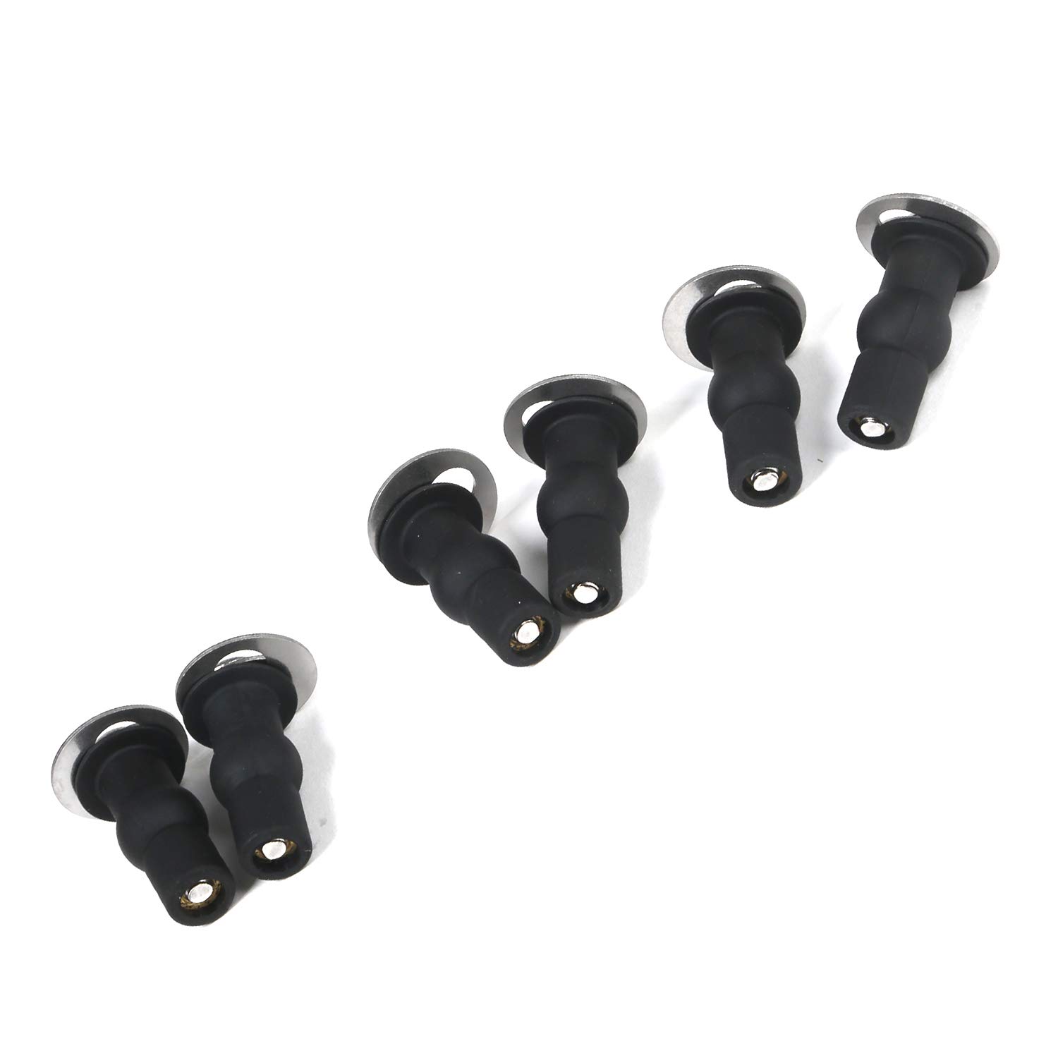 6 Pack Universal Toilet Seat Hinges Screw, Toilet Seat Hinges Blind Hole fixings Expanding Rubber Top Fix Nuts Screws for Top Mounting Toilet Seat Hinges-3 Pairs (with One Expandable Ball) - Image 3