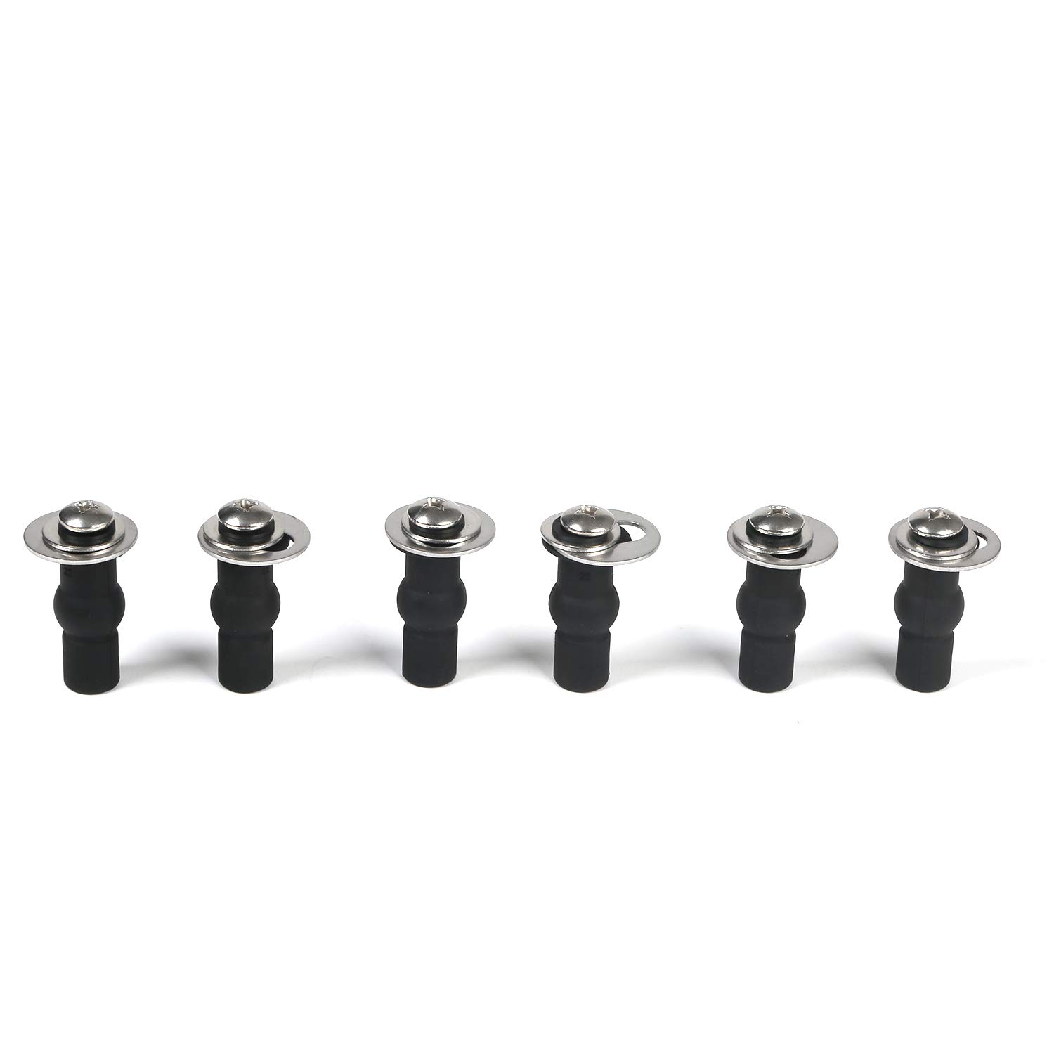 6 Pack Universal Toilet Seat Hinges Screw, Toilet Seat Hinges Blind Hole fixings Expanding Rubber Top Fix Nuts Screws for Top Mounting Toilet Seat Hinges-3 Pairs (with One Expandable Ball) - Image 4
