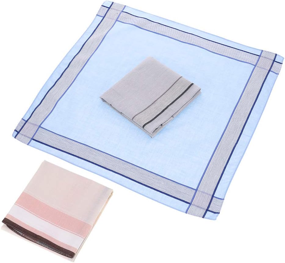 12 Pcs 100% Cotton Men’s Plaid Handkerchief, Soft Hanky with Classic Stripe, Ideal Gift Set for Men. (4 Styles) (Plaid) - Image 2