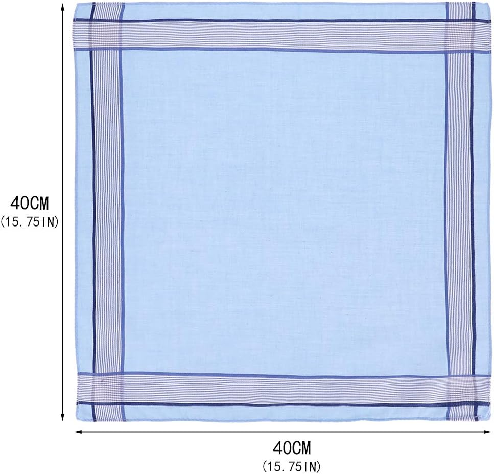 12 Pcs 100% Cotton Men’s Plaid Handkerchief, Soft Hanky with Classic Stripe, Ideal Gift Set for Men. (4 Styles) (Plaid) - Image 3