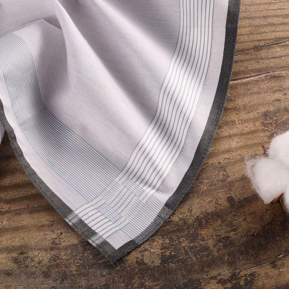 12 Pcs 100% Cotton Men’s Plaid Handkerchief, Soft Hanky with Classic Stripe, Ideal Gift Set for Men. (4 Styles) (Plaid) - Image 4