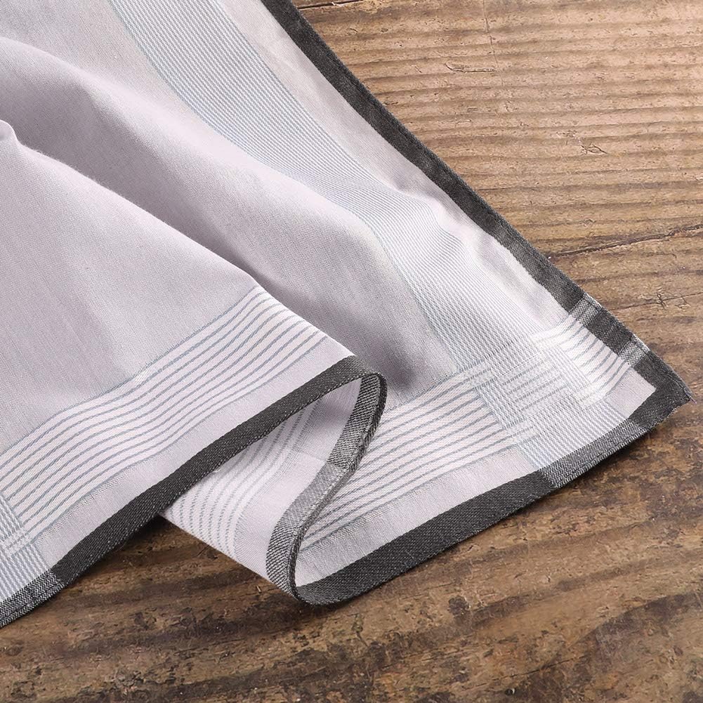 12 Pcs 100% Cotton Men’s Plaid Handkerchief, Soft Hanky with Classic Stripe, Ideal Gift Set for Men. (4 Styles) (Plaid) - Image 5