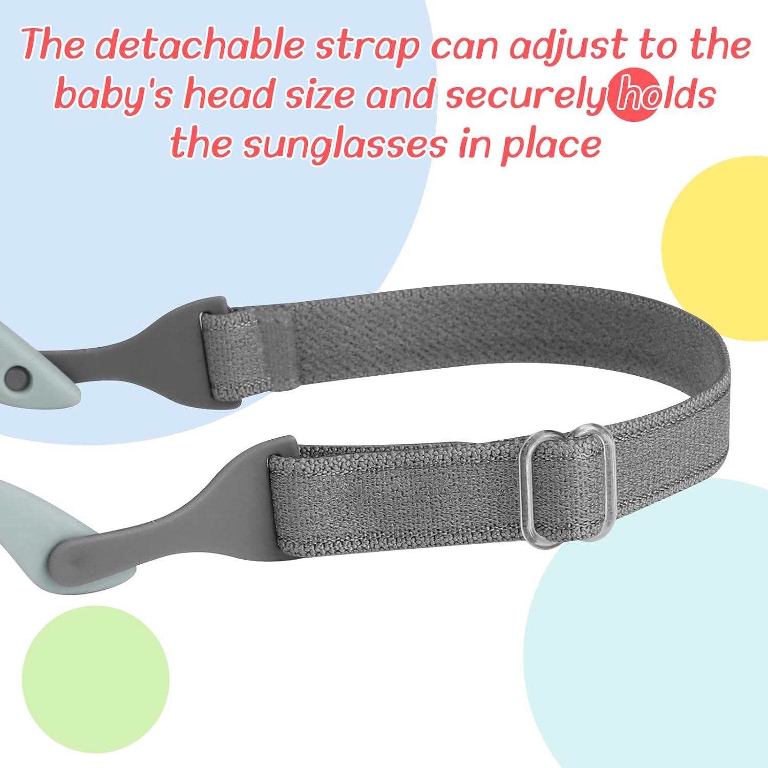 2 PCS Baby Toddler Sunglasses with Strap Kids Polarized Sun Glasses UV-400 Flexible Frame Unbreakable Sunglasses for Boys and Girls Age 0-3 - Image 3