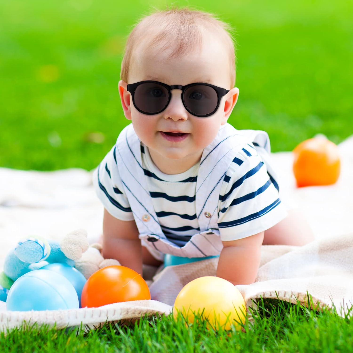 2 PCS Baby Toddler Sunglasses with Strap Kids Polarized Sun Glasses UV-400 Flexible Frame Unbreakable Sunglasses for Boys and Girls Age 0-3 - Image 4