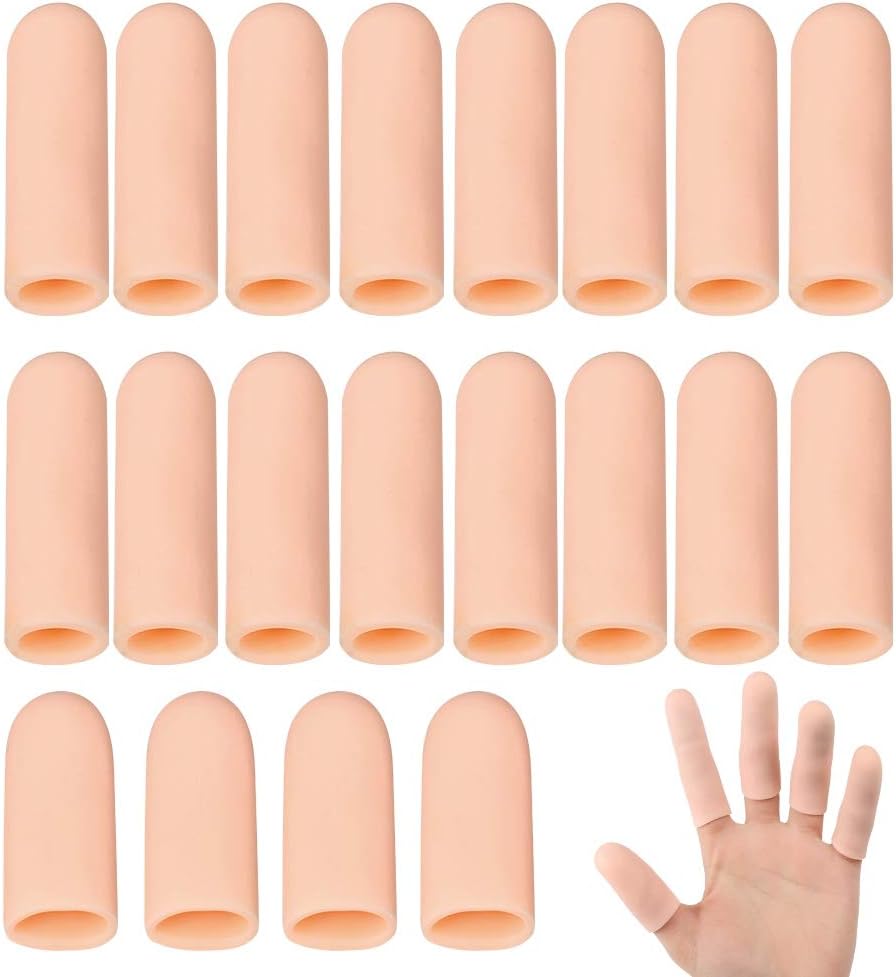 20 Pack Gel Finger Cots, Finger Protector Support New Material Finger Gloves, Finger Cots to Protect Crack, Peel Finger and Other Finger Pain - Image 1