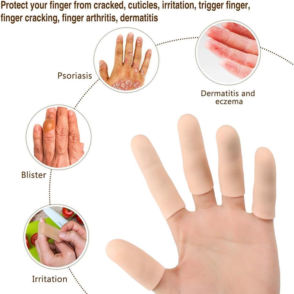 20 Pack Gel Finger Cots, Finger Protector Support New Material Finger Gloves, Finger Cots to Protect Crack, Peel Finger and Other Finger Pain - Image 3