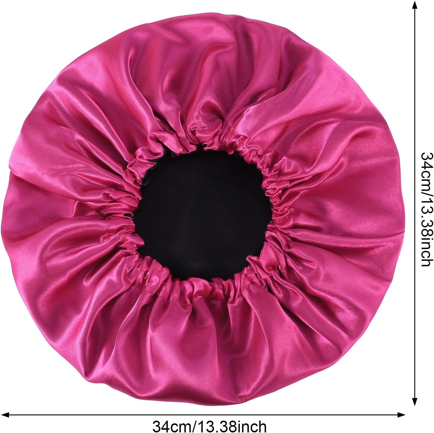 2 Pcs Silk Bonnet Sleep Cap, Adjustable Waterproof Satin Hair Night Cap, Double Layer for Women Girls With Black Curly Hair - Image 2