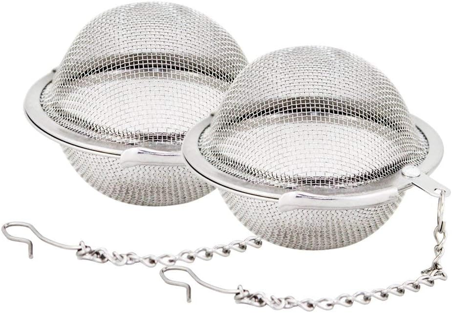 Store 2pcs Stainless Steel Mesh Tea Ball Inch Tea Strainers Tea Strainer Filters for Tea (2.1 inches) - Image 1