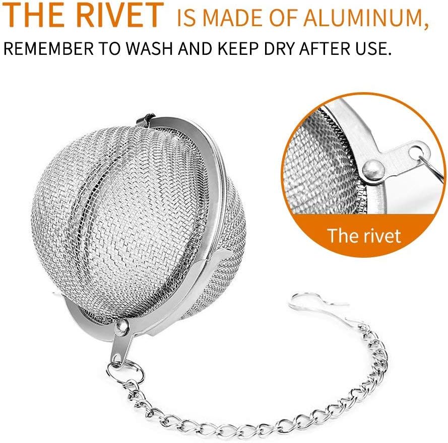 Store 2pcs Stainless Steel Mesh Tea Ball Inch Tea Strainers Tea Strainer Filters for Tea (2.1 inches) - Image 4
