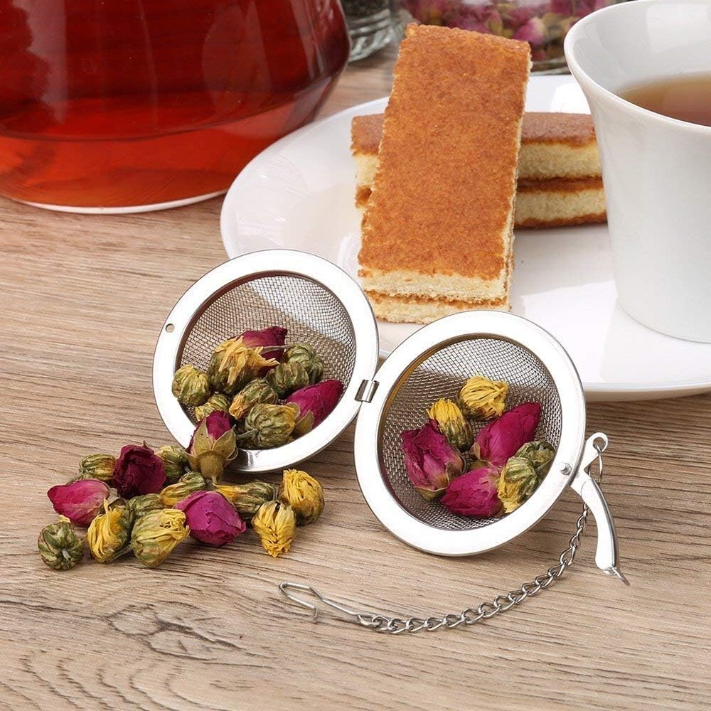 Store 2pcs Stainless Steel Mesh Tea Ball Inch Tea Strainers Tea Strainer Filters for Tea (2.1 inches) - Image 5