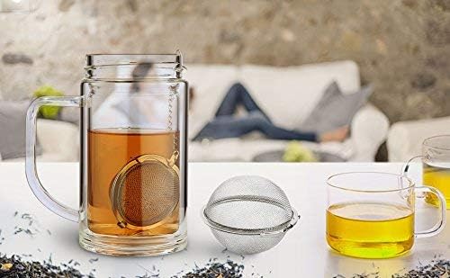 Store 2pcs Stainless Steel Mesh Tea Ball Inch Tea Strainers Tea Strainer Filters for Tea (2.1 inches) - Image 6