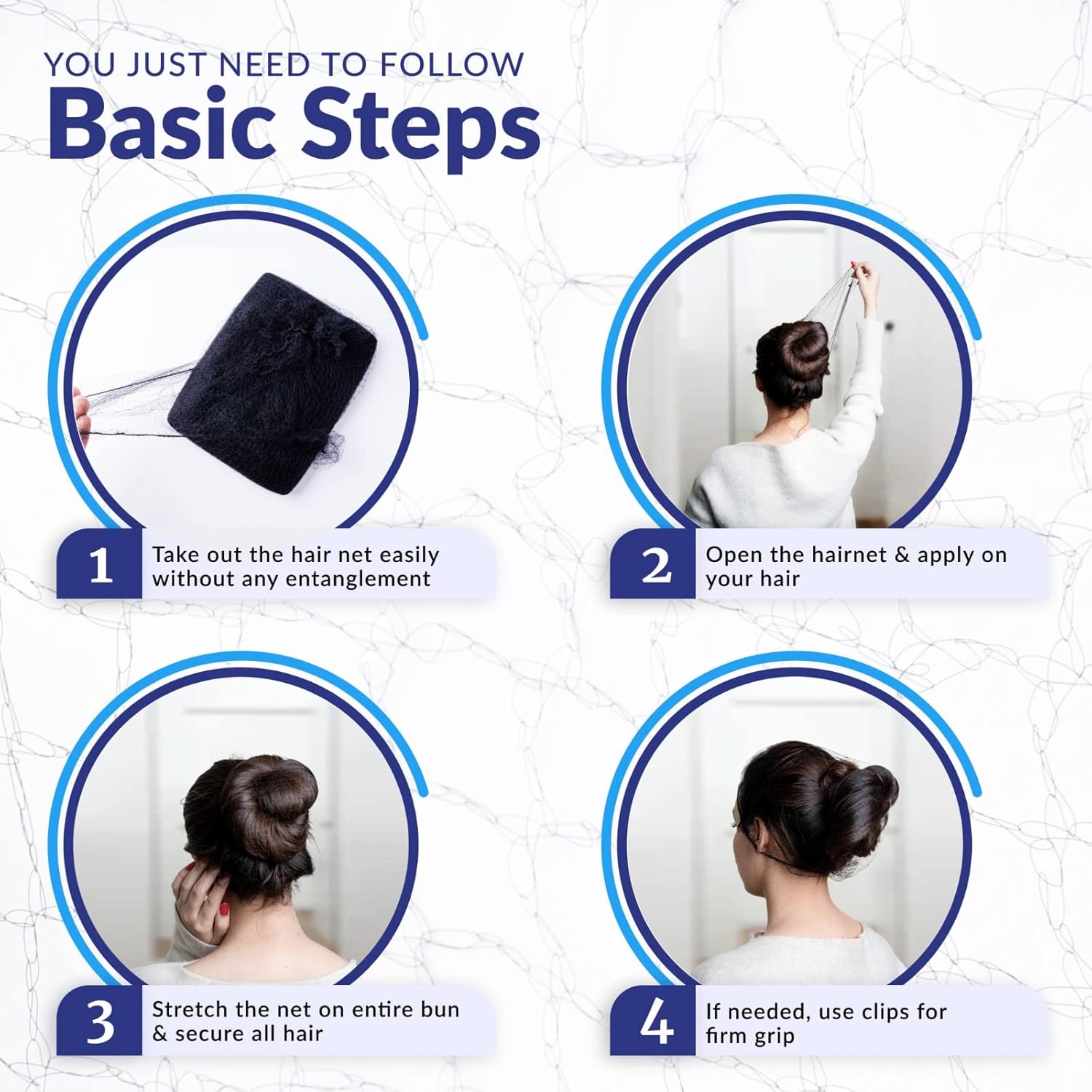 100Pcs Hair Net Black 24