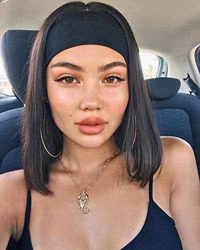 10 Pack Wide Headbands for Women, Workout Yoga Running Sports Headband Elastic Hair Bands, Boho Non Slip Sweat Head Bands Thick Head Wrap (Solid Headbands) - Image 3