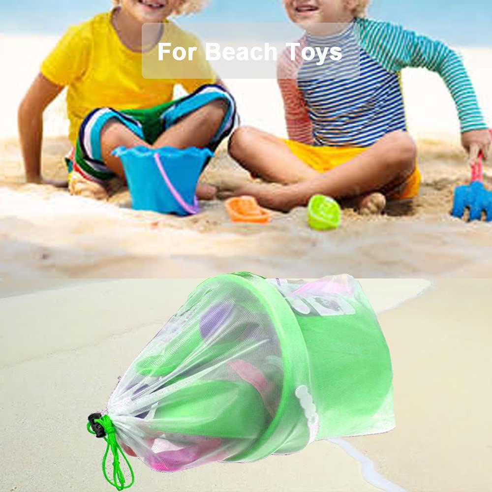 16 Pcs Mesh Small Toy Bags for Storage, 3 Sizes Reusable Mesh Drawstring Produce Bags Puzzle Bag for Kids Storage Playroom Organization, Fruits, Vegetable - Image 6