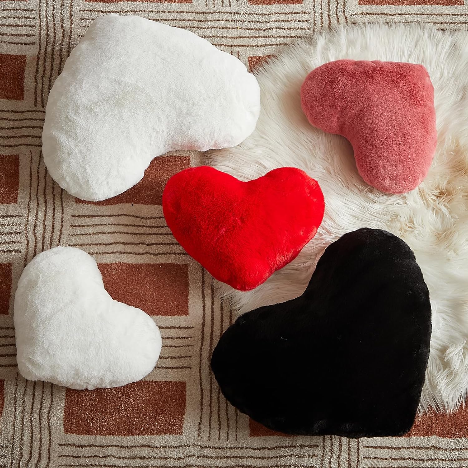 Heart Pillows for Valentine's Day, White Heart Shaped Pillows, Ultra Soft Small Cute Fluffy Pillows, Love Throw Pillows Gifts, Women Girls Living Room Decor 10x13 Inch - Image 6