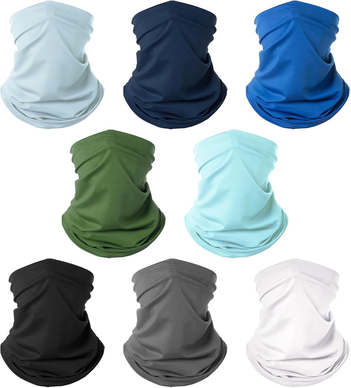 8 Pack Neck Gaiter  Gator Bandana Face Mask Cooling UV Protection Face Cover Neck Scarf for Men Women - Image 1