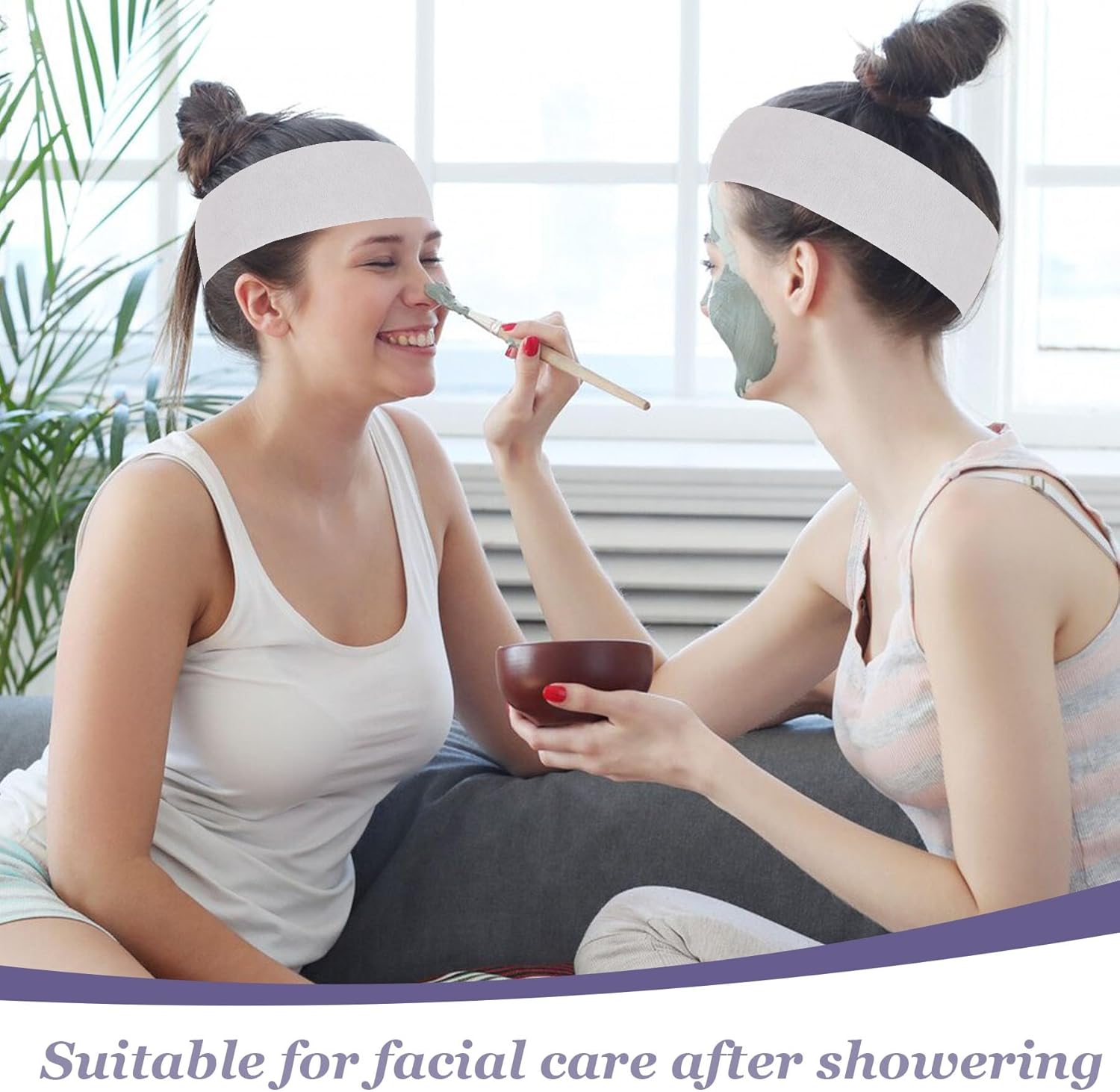 200 Count Disposable Spa Facial Headbands with Convenient Closure,White Stretch Facial Headwraps Soft for Facials Skincare Spa - Image 6