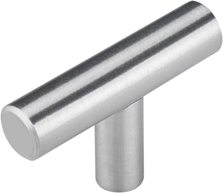 10 Pack Brushed Nickel Cabinet Knobs Cabinet Hardware - Brushed Nickel Drawer Knobs Kitchen Cabinet Knobs T Bar Drawer Pull Knobs 1/2 inch Diameter Overall Length 50mm - Image 1