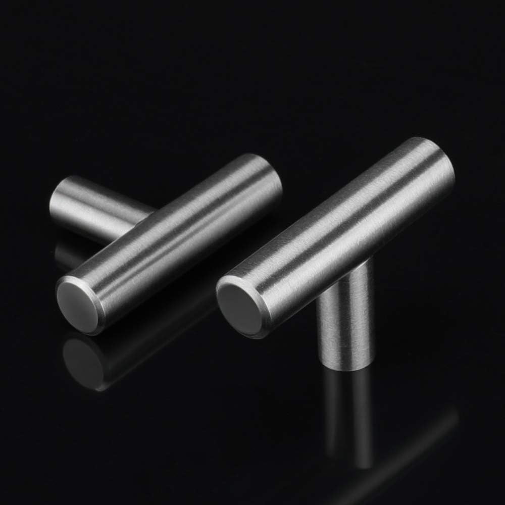 10 Pack Brushed Nickel Cabinet Knobs Cabinet Hardware - Brushed Nickel Drawer Knobs Kitchen Cabinet Knobs T Bar Drawer Pull Knobs 1/2 inch Diameter Overall Length 50mm - Image 3