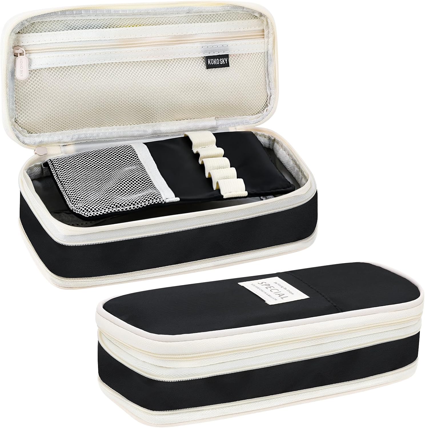 Large Capacity Pencil Case with Compartments, Aesthetic Pencil Pouch with Double Zipper Cute Pen Pouch for Students, Adults Teens, Back to School Supplies Office, Home Use - Image 1