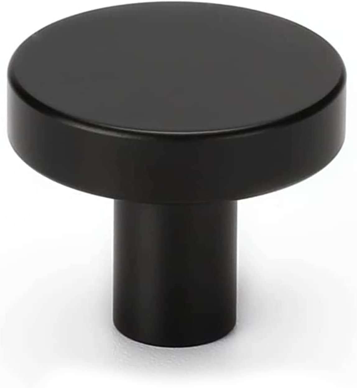 20 Pack Black Cabinet Knobs Round Dresser Knobs Matte Black Solid Kitchen Cabinet Knobs Aluminum Alloy Cabinet Door Knobs for Dresser Drawers Vintage Cabinet Knobs Drawer Knobs - Image 1