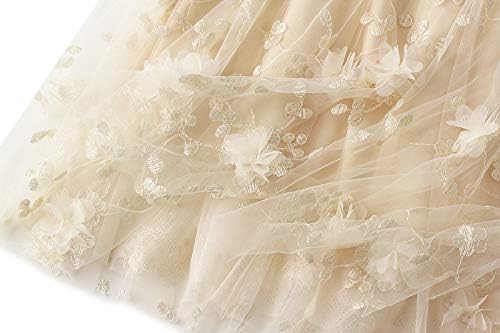 Women's Tutu Tulle Skirt Elastic High Waist Layered Midi Skirt Lace Embroidery Asymmetrical A-Line Skirt - Image 5