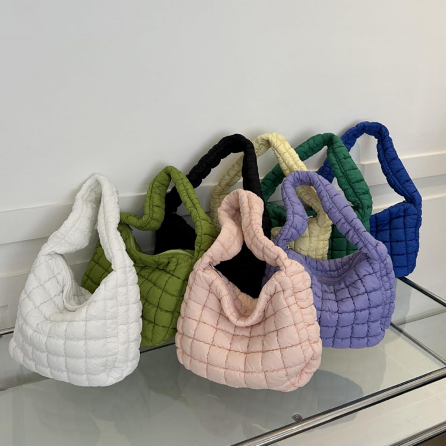 Puffer Tote Bag Women Quilted Shoulder Bags Puffy Bubble Pleated Purse Nylon Padding Cloud Crossbody Bag 2024 - Image 6