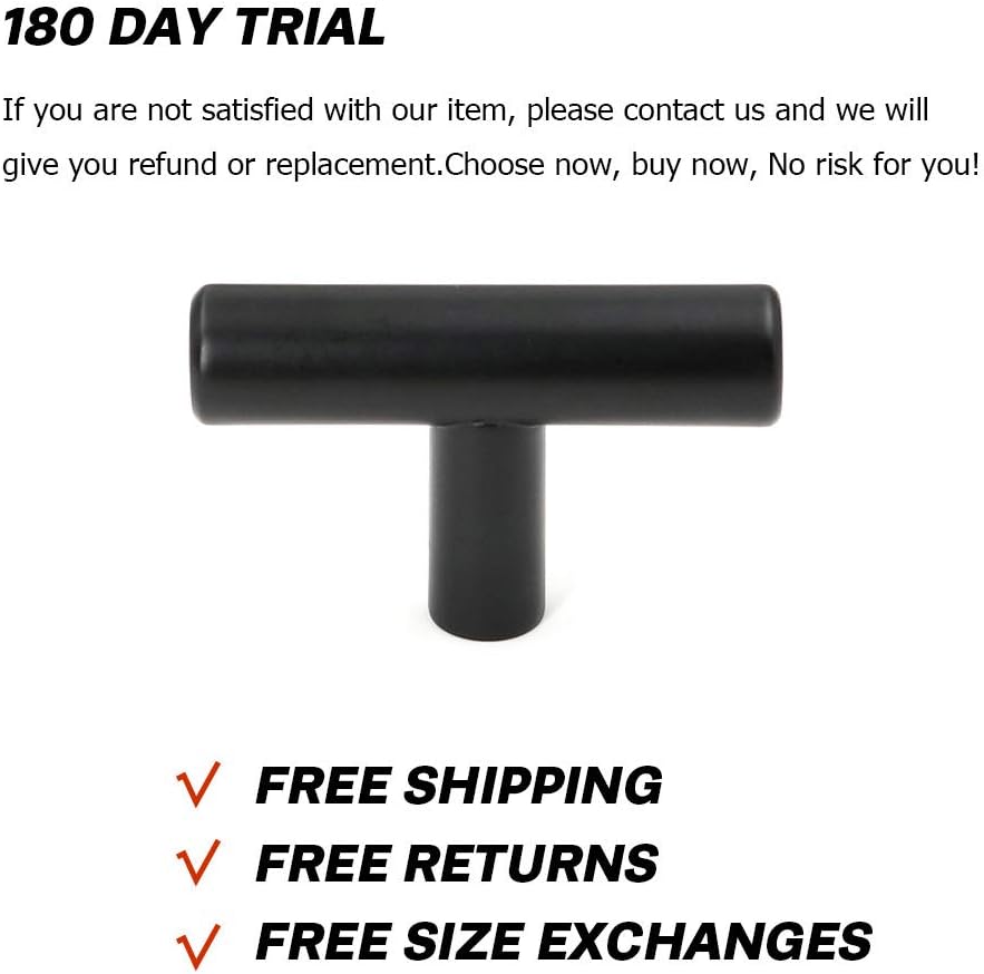 (50 Pack) Cabinet Knob Black Stainless Steel Drawer Knobs - HD201BK Matte Black Kitchen Cabinet Hardware - Image 3
