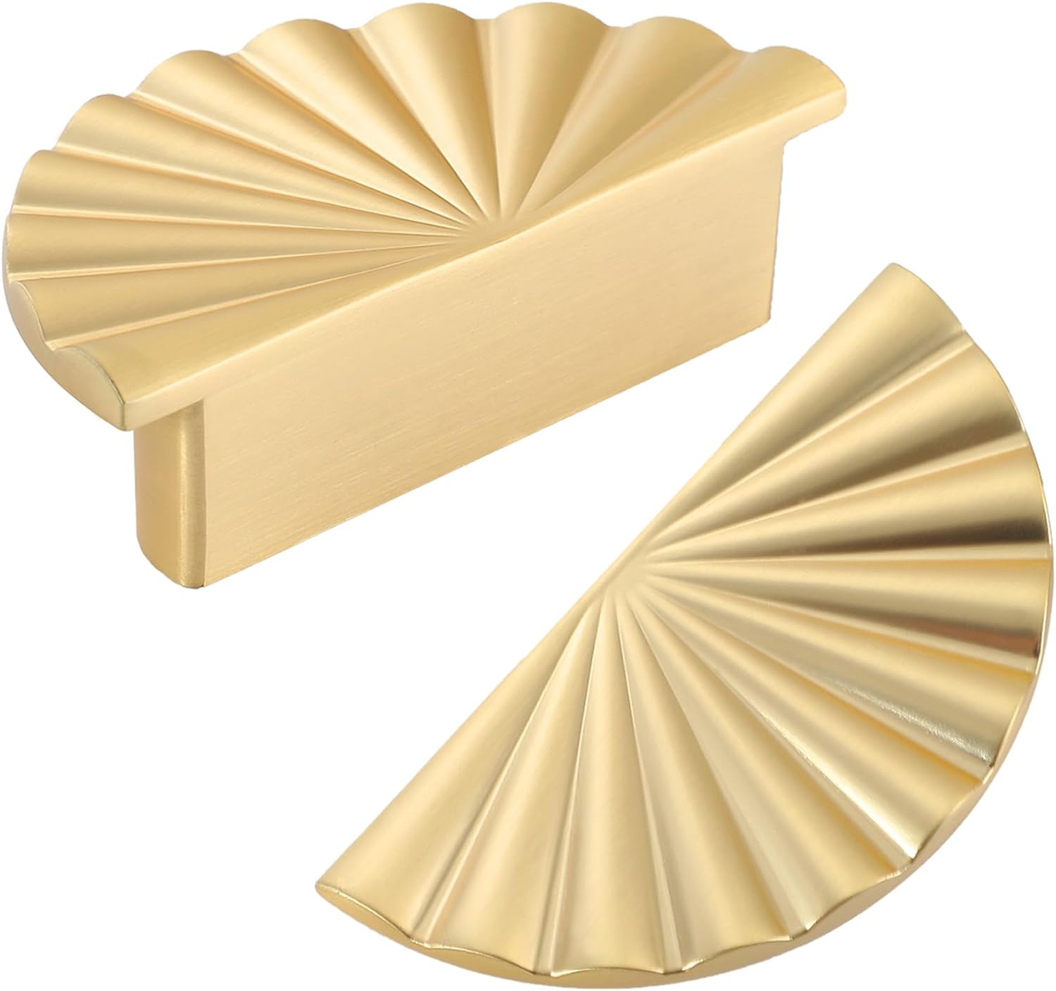 6 Pack Cabinet Handles 2.52 inch Kitchen Cabinet Pulls 64mm with Vintage Cupboard Drawers Hardware Dresser Drawer Handles Kitchen Cabinet Handles (64MM, 6 Pack, Brushed Gold) - Image 1