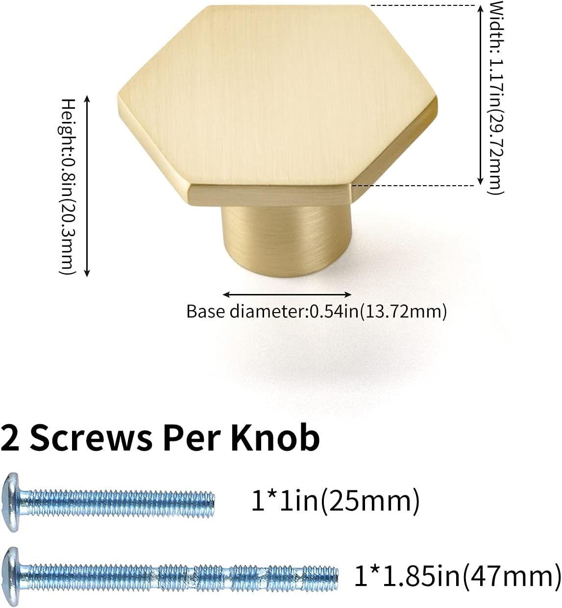 5 Pack Cabinet Knobs Gold Kitchen Drawer Knobs - LS6275GD Gold Cupboard Knobs Kitchen Cabinet Hardware Gold Drawer Knobs Cabinet Door Knobs - Image 2