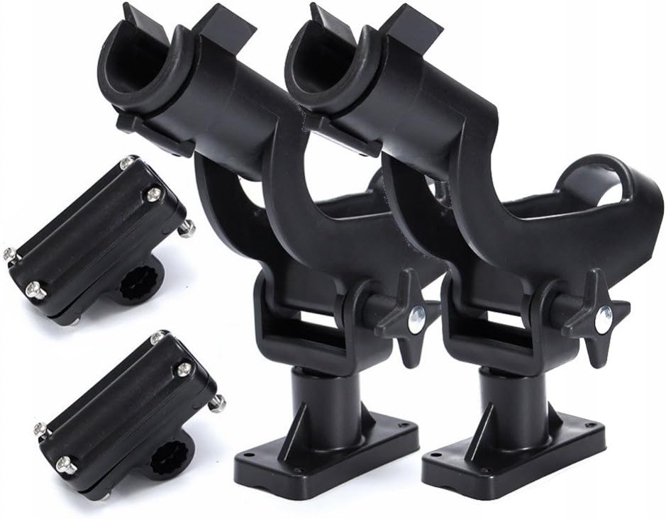 Adjustable Rotatable Plastic Fishing Rod 3 Mount Rack Holder Bracket Boat Canoeing Rowing Mount Kit Kayak Side Rod Holder - Image 1