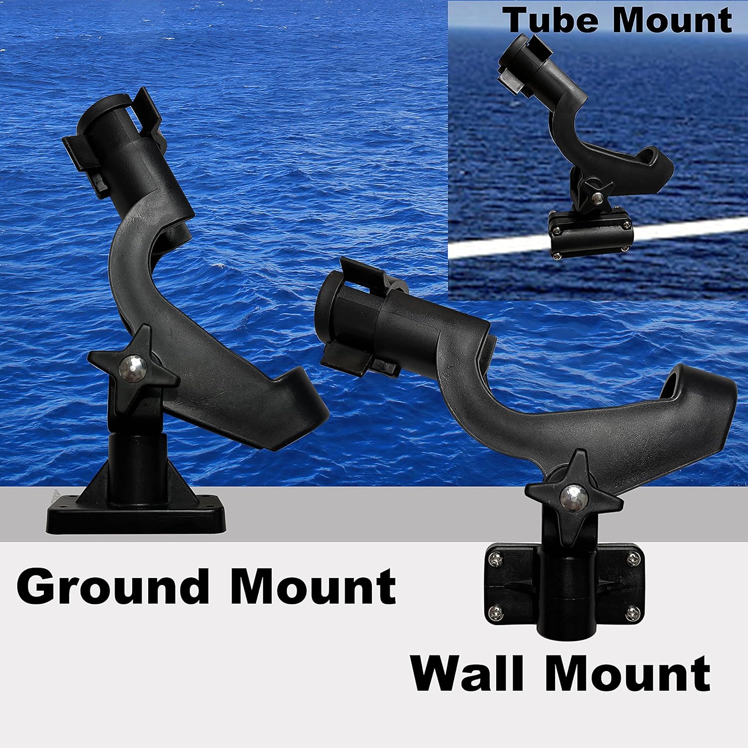 Adjustable Rotatable Plastic Fishing Rod 3 Mount Rack Holder Bracket Boat Canoeing Rowing Mount Kit Kayak Side Rod Holder - Image 3