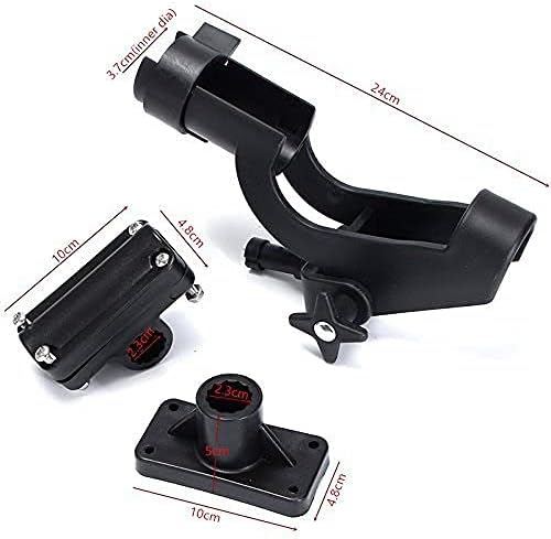 Adjustable Rotatable Plastic Fishing Rod 3 Mount Rack Holder Bracket Boat Canoeing Rowing Mount Kit Kayak Side Rod Holder - Image 5