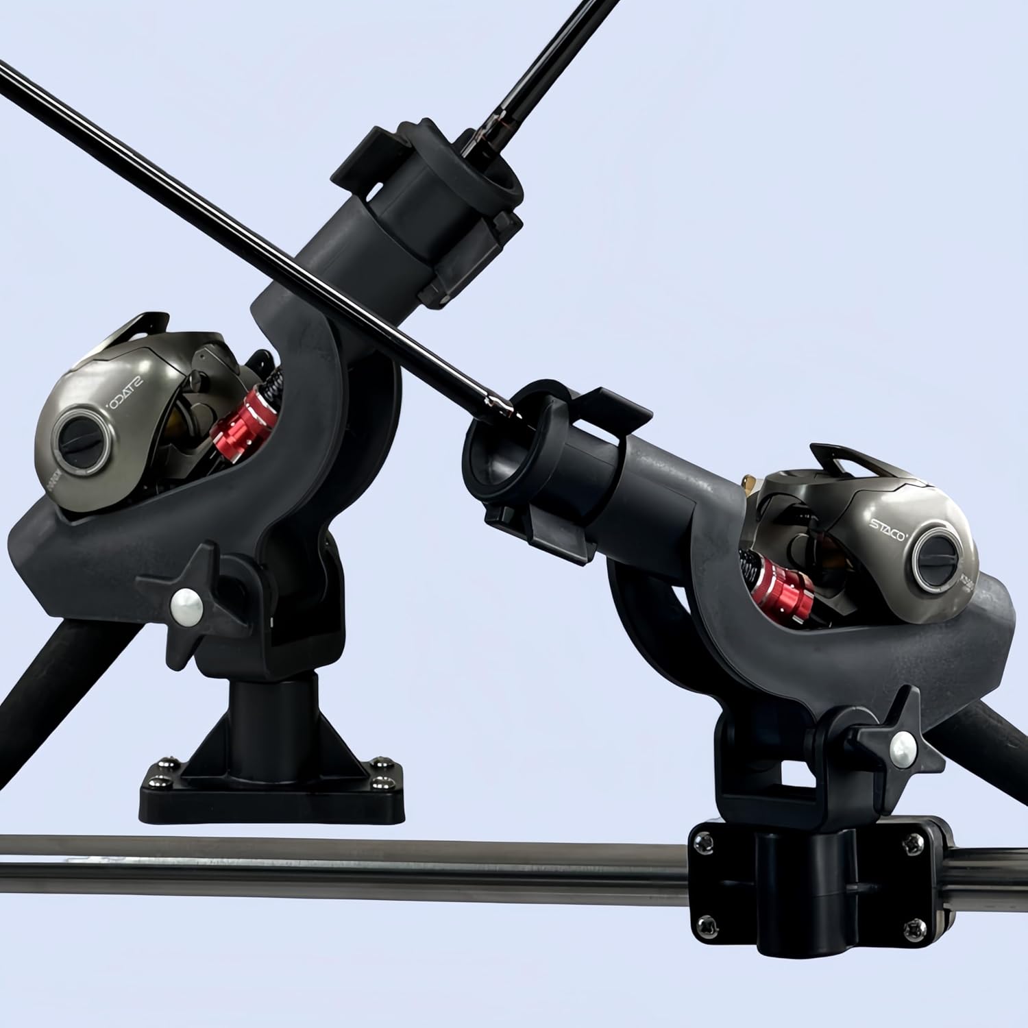 Adjustable Rotatable Plastic Fishing Rod 3 Mount Rack Holder Bracket Boat Canoeing Rowing Mount Kit Kayak Side Rod Holder - Image 7