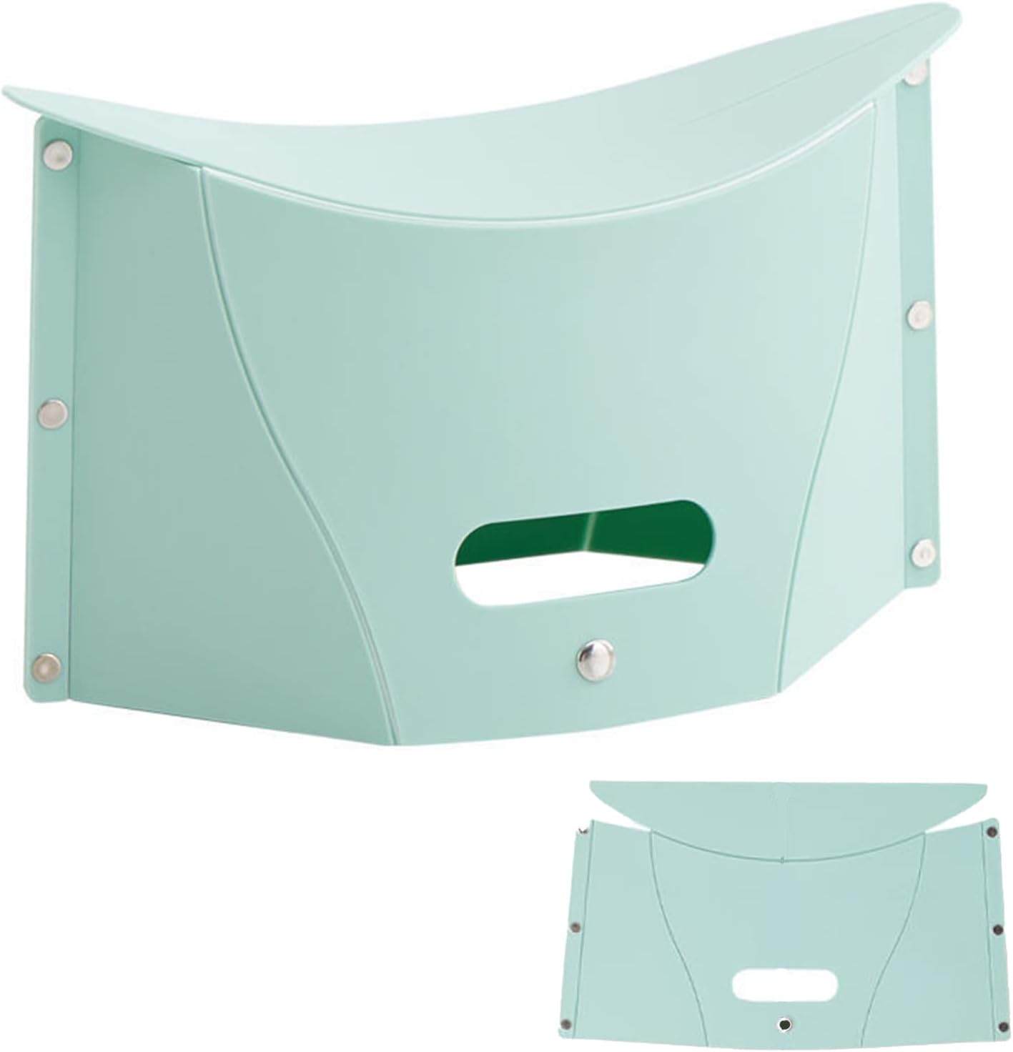 Folding Portable Camping Hiking Stool, Lightweight Collapsable Foldable Chair for Travel Gathering BBQ Subway Backpacking Outdoor Squatty Potty Ultralight Mini (Green) - Image 1
