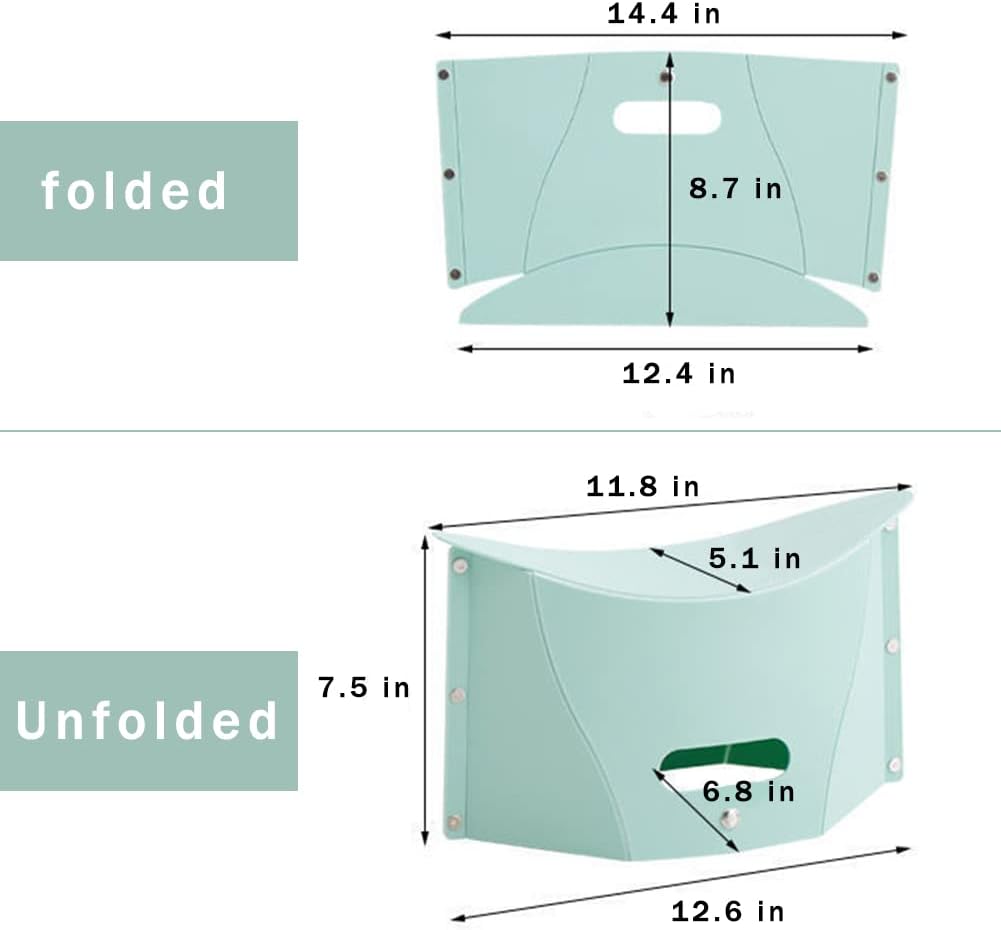 Folding Portable Camping Hiking Stool, Lightweight Collapsable Foldable Chair for Travel Gathering BBQ Subway Backpacking Outdoor Squatty Potty Ultralight Mini (Green) - Image 2
