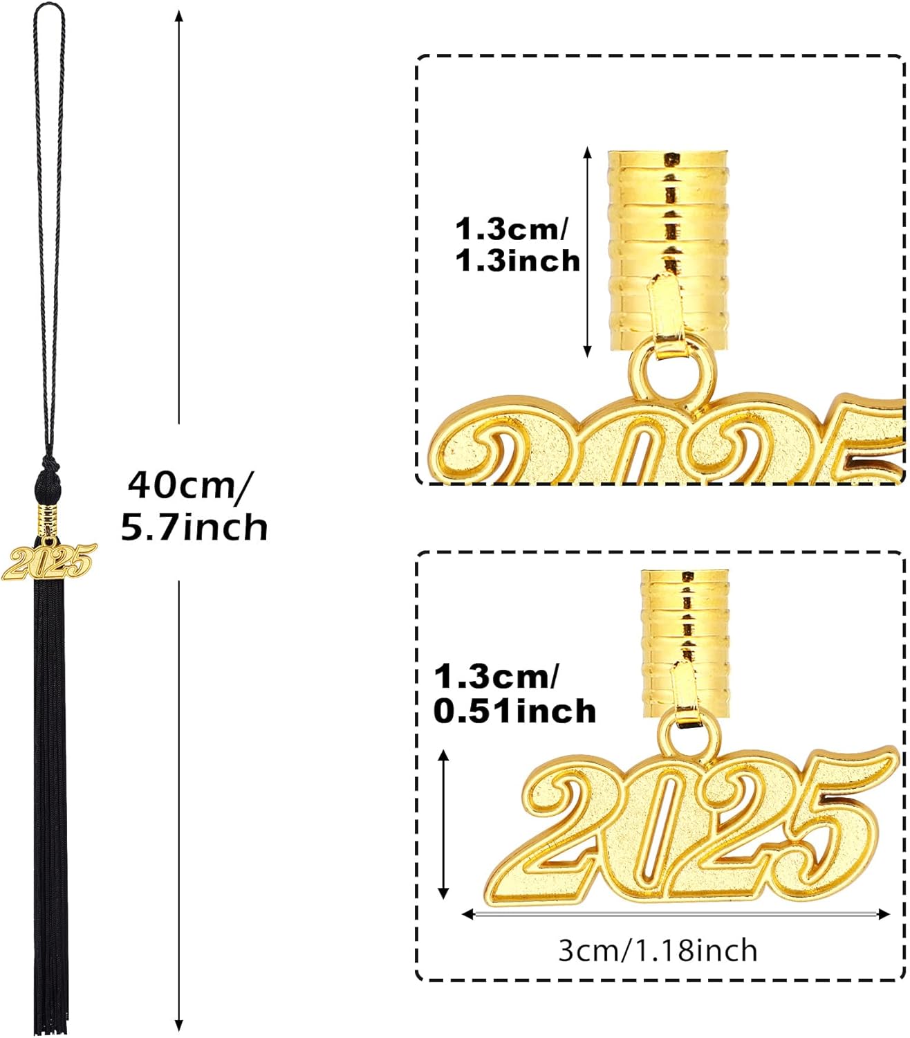 2025 Graduation Tassel, 1Pcs Graduation Cap Tassel 2025 Grad Graduation Tassel for 2025 Graduation Ceremonies Accessories (Black) - Image 2