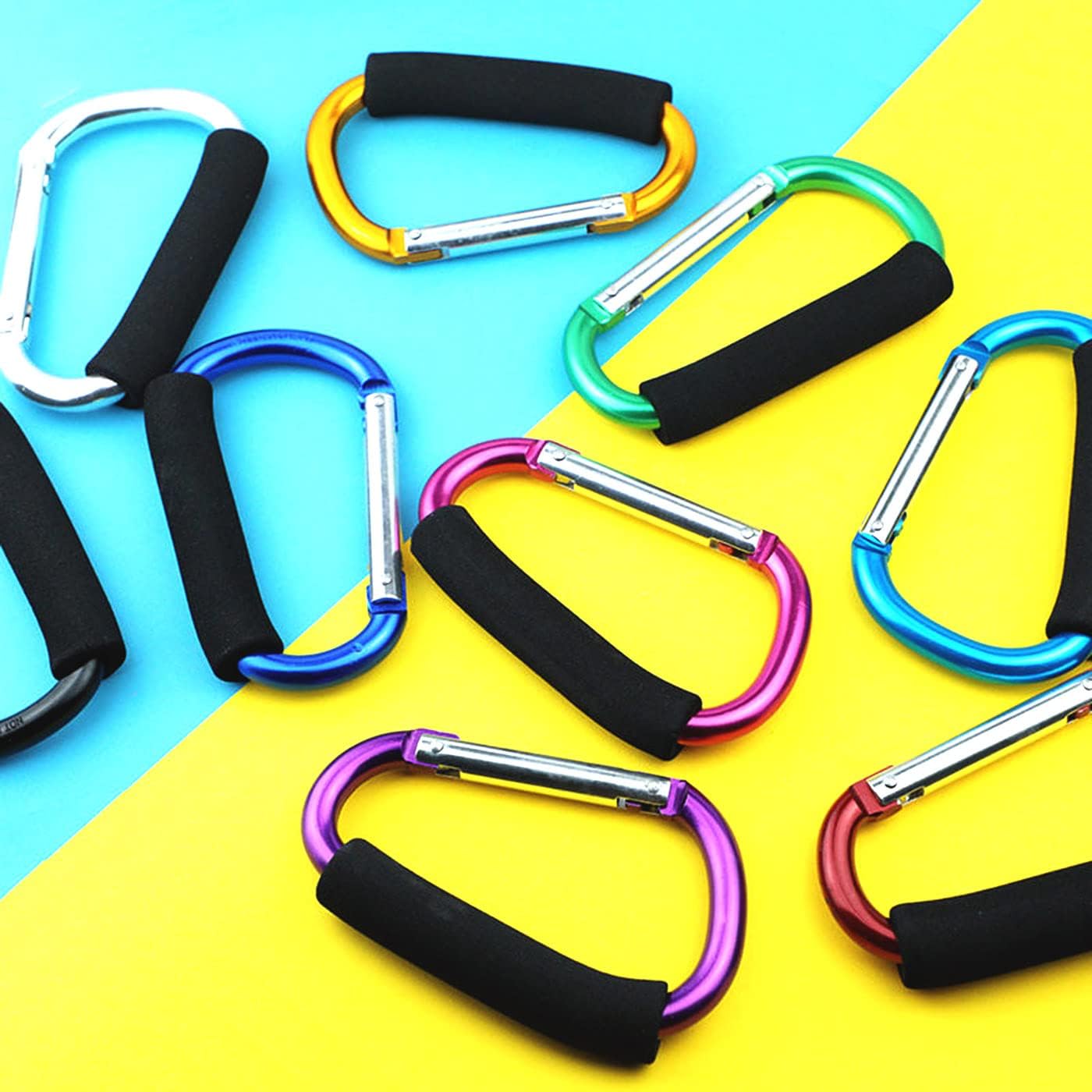 Stroller Hooks by Baby,Large Stroller Hooks for Mommy, 2 pcs Carabiner Stroller Hook Organizer for Hanging Purses, Diaper Bag, Shopping Bags (Sky Blue) - Image 8